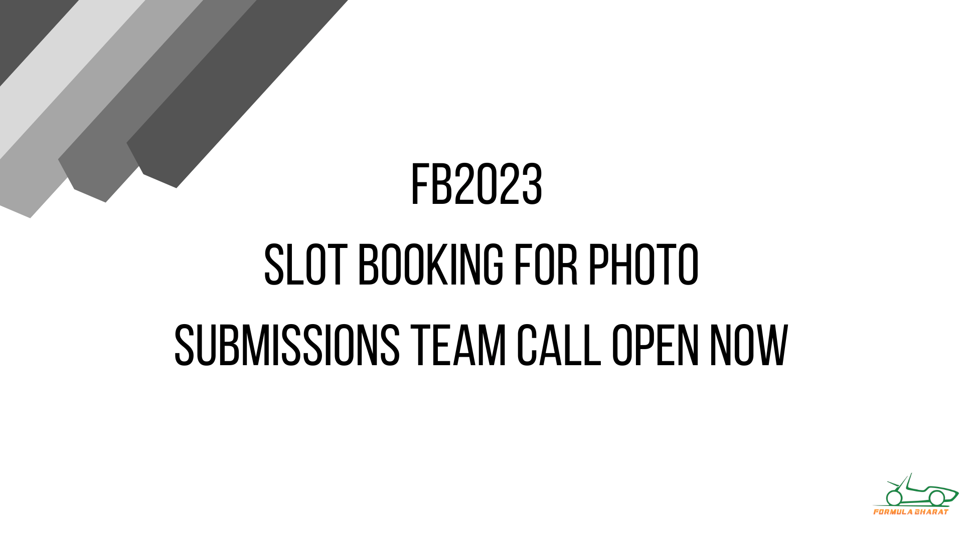 FB2023 Slot Booking for Photo Submissions Team Calls Open Now